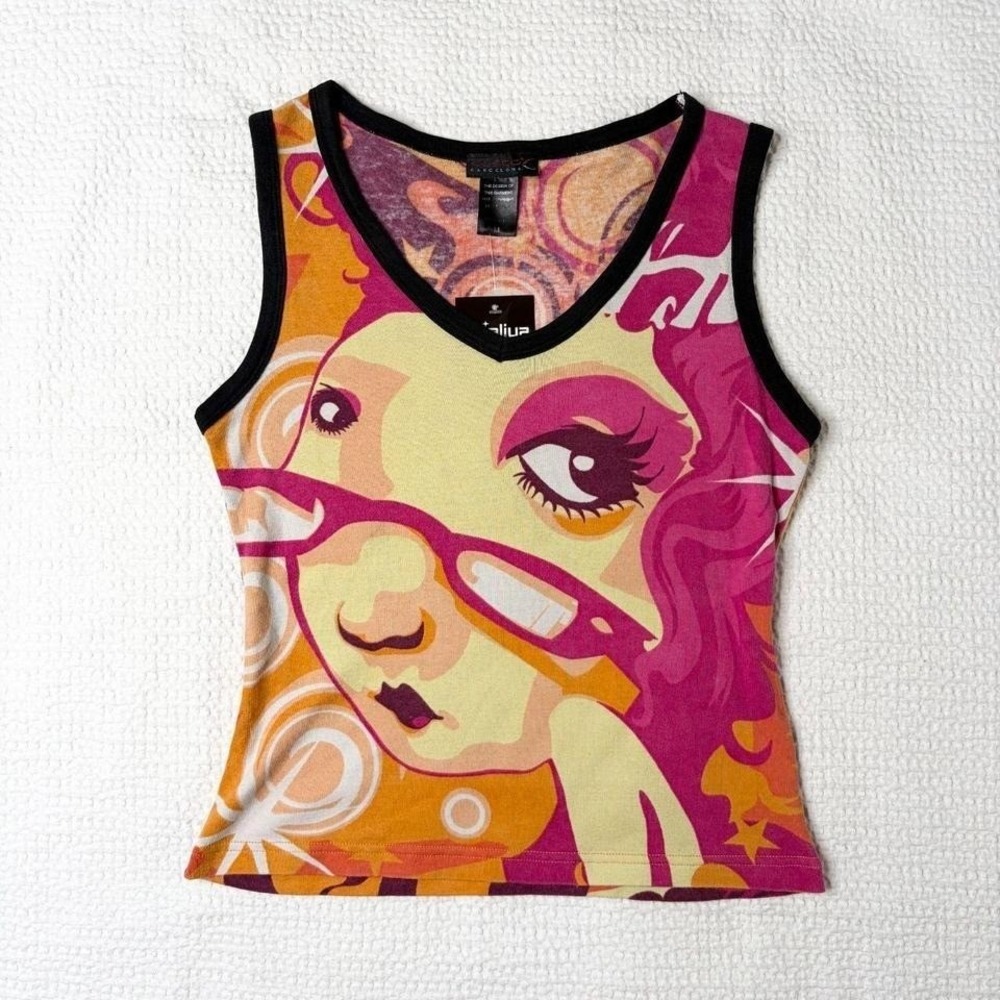vintage Custo Barcelona abstract graphic tank